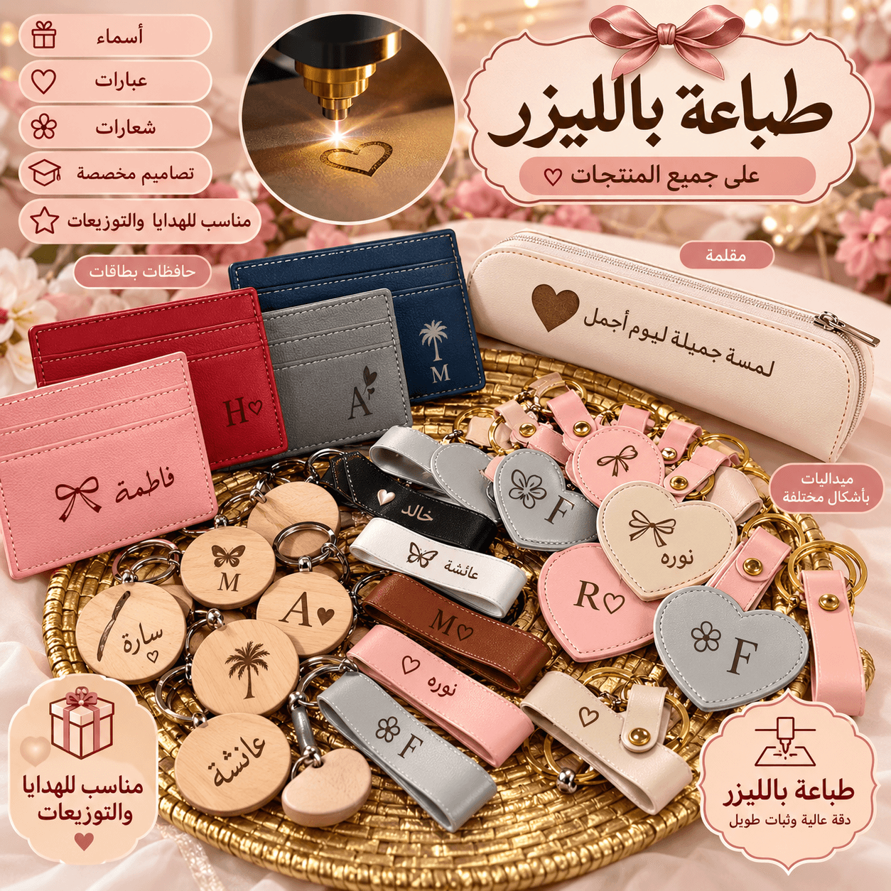 طباعة وحفر بالليزر حسب الطلب